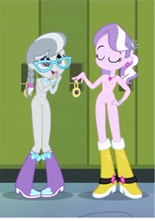 Size: 3780x5367 | Tagged: explicit, diamond tiara, silver spoon, banned from derpibooru, boots, edit, edited screencap, equestria girls, female, imported from twibooru, lolicon, nudity, screencap, shoes, shoes only, underage