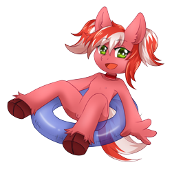Size: 2694x2650 | Tagged: explicit, artist:vio023, oc, oc:cherry popped, anthro, banned from derpibooru, child, collar, complete nudity, female, four fingers, imported from twibooru, inner tube, lolicon, looking at you, nipples, nudity, pegasus, pigtails, simple background, source needed, transparent background, underage, underhoof, vulva
