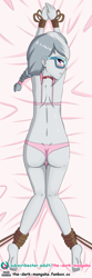 Size: 342x1024 | Tagged: questionable, artist:the-dark-mangaka, silver spoon, banned from derpibooru, bondage, bra, butt, clothes, dakimakura cover, equestria girls, female, glasses, imported from twibooru, lolicon, panties, part of a set, rope, silverbutt, silversub, underage, underwear