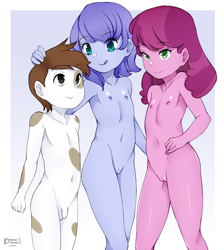 Size: 2500x2787 | Tagged: explicit, artist:oozutsucannon, princess luna, banned from derpibooru, breasts, cheerilee, cheerilunapip, cheeripip, child, delicious flat chest, equestria girls, female, human, humanized, imported from twibooru, lolicon, lunapip, male, nudity, partial nudity, penis, pipsqueak, shipping, shotacon, straight, underage, vulva, woona, young, younger