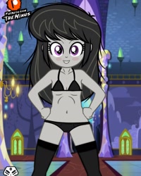 Size: 1440x1800 | Tagged: suggestive, artist:theminus, banned from derpibooru, black underwear, clothes, equestria girls, female, human, imported from twibooru, lolicon, octavia melody, solo, solo female, underage, underwear, younger