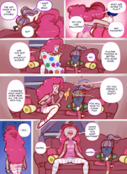 Size: 2304x3168 | Tagged: explicit, artist:drantyno, pinkie pie, comic:lily's babysiter, age difference, banned from derpibooru, equestria girls, female, females only, imported from twibooru, lesbian, lily pad (equestria girls), lilypie, lolicon, paywalled source, underage