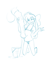 Size: 1555x2016 | Tagged: explicit, artist:sugarlesspaints, apple bloom, banned from derpibooru, bikini, clothes, cum, female, horsecock, human, humanized, imported from twibooru, lolicon, nudity, penis, penis milking, swimsuit, underage