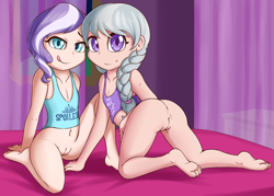 Size: 2800x2000 | Tagged: explicit, artist:fearingfun, diamond tiara, silver spoon, anus, banned from derpibooru, bottomless, clothes, female, human, humanized, imported from twibooru, lolicon, nudity, partial nudity, underage, vulva