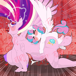 Size: 920x920 | Tagged: explicit, artist:sanyo2100, princess flurry heart, ahegao, alicorn, anthro, banned from derpibooru, breeding, doggy style, female, flurry cock, flurrydance, from behind, futa, futa on female, heart eyes, imported from twibooru, incest, infidelity, intersex, lesbian, lolicon, mother and child, mother and daughter, open mouth, oppai loli, parent and child, princess cadance, sex, shipping, tongue out, underage, unguligrade anthro, wingding eyes