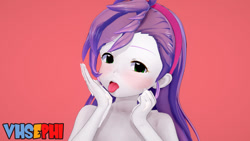 Size: 1280x720 | Tagged: questionable, sweetie belle, 3d, banned from derpibooru, equestria girls, female, imported from twibooru, koikatsu, lolicon, nudity, prompter:vhsephiyagami, simple background, solo, underage