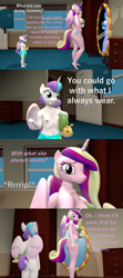 Size: 1920x4320 | Tagged: questionable, artist:papadragon69, princess flurry heart, 3d, alicorn, anthro, ass, babycon, banned from derpibooru, bikini, butt, casual nudity, clothes, comic, dialogue, diaper, female, flurrybutt, imported from twibooru, lolicon, mirror, naked flurry heart, nipples, nudity, plantigrade anthro, princess cadance, source filmmaker, swimsuit, toddler, toddlercon, underage, undressing, whammy