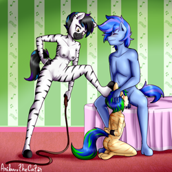 Size: 3000x3000 | Tagged: explicit, artist:anibaruthecat, oc, oc:bit crush, oc:ravebounce, oc:zahirah, age difference, anthro, areola, bad parenting, balls, banned from derpibooru, bdsm, blowjob, blushing, bondage, breasts, butt, butt freckles, cleft of venus, creampie, cum, cum in mouth, earth pony, eyes closed, father and child, father and daughter, female, freckles, hand on head, imported from twibooru, incest, kneeling, lolicon, male, nipples, nudity, oc only, oral, oral creampie, part of a set, penis, restraints, sex, spread legs, spreading, step-mother and step daughter, underage, unguligrade anthro, vulva, whip, whip marks, whipping, zebra, zebra oc