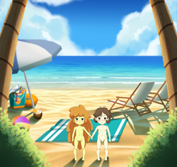 Size: 7525x7072 | Tagged: explicit, artist:the-dark-mangaka, ball, banned from derpibooru, beach, blushing, breasts, brother, brother and sister, bush, chair, child, delicious flat chest, equestria girls, female, foreskin, full body, holding hands, human penis, imported from twibooru, little penis, lolicon, looking at you, male, nudity, ocean, palm tree, penis, pound cake, pumpkin cake, sand, shotacon, shrub, siblings, sister, small penis, tree, twins, umbrella, underage, young, younger