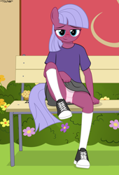 Size: 2328x3425 | Tagged: suggestive, artist:tolpain, anthro, banned from derpibooru, clothes, earth pony, female, friendship student, gooseberry, imported from twibooru, lolicon, looking at you, panties, plantigrade anthro, showing off, skirt, solo, underage, underwear, upskirt