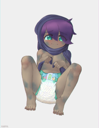 Size: 2000x2572 | Tagged: questionable, artist:yokappa69, oc, oc:nyx, alicorn, banned from derpibooru, breasts, child, cloak, clothes, delicious flat chest, diaper, diaper edit, diaper fetish, dirty, edit, female, fetish, human, humanized, imported from twibooru, lolicon, looking at you, messy diaper, nudity, oc only, poop, scat, semi-nude, simple background, small breasts, solo, solo female, underage, underwear, underwear edit, urine, wet diaper