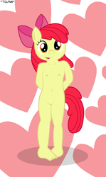 Size: 3529x5906 | Tagged: explicit, artist:tolpain, apple bloom, anthro, banned from derpibooru, breasts, delicious flat chest, earth pony, female, imported from twibooru, lolicon, nudity, solo, underage, vulva