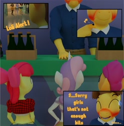 Size: 1752x1772 | Tagged: explicit, artist:littlesocks3, apple bloom, scootaloo, sweetie belle, series:littlesocks, 3d, anthro, banned from derpibooru, blushing, cutie mark crusaders, earth pony, female, imported from twibooru, lolicon, pegasus, underage, unicorn