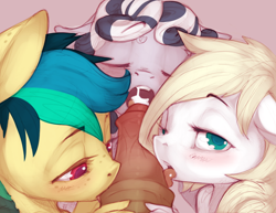 Size: 900x695 | Tagged: explicit, artist:xennos, oc, oc:apogee, oc:luftkrieg, oc:zala, anthro, anthro oc, banned from derpibooru, blowjob, cum, cum in mouth, ears, edit, eyes closed, eyes on the prize, female, floppy ears, horsecock, implied male, implied straight, imported from twibooru, licking, licking cock, lolicon, looking at you, medial ring, nudity, oc only, offscreen character, open mouth, oral, pegasus, penis, pov, sex, tongue out, underage, zebra oc