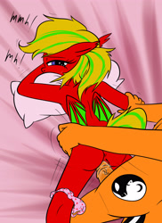 Size: 3500x4800 | Tagged: explicit, artist:littlenaughtypony, oc, anthro, banned from derpibooru, bat pony, clothes, female, imported from twibooru, lolicon, nudity, panties, panties pulled down, penis, pillow, sex, underage, underwear