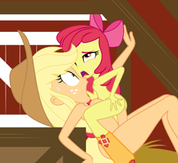 Size: 840x774 | Tagged: explicit, artist:cheesepuffs, apple bloom, applejack, age difference, apple sisters, applecest, applejack's hat, banned from derpibooru, barn, bloomjack, boots, breasts, busty applejack, clothes, cowboy hat, cowgirl position, equestria girls, female, futa, futa applejack, futa on female, hat, human penis, imported from twibooru, incest, intersex, lesbian, lolicon, nudity, open mouth, penis, shipping, shoes, siblings, sisters, sweat, sweatdrop, underage