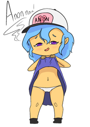 Size: 1000x1414 | Tagged: suggestive, artist:happy harvey, oc, oc:little league, banned from derpibooru, blushing, cameltoe, clothes, colored pupils, drawn on phone, dress, dress lift, equestria girls, equestria girls-ified, female, flashing, hat, heart eyes, implied anon, imported from twibooru, lolicon, looking at you, oc only, panties, simple background, solo, solo female, transparent background, underage, underwear, wingding eyes