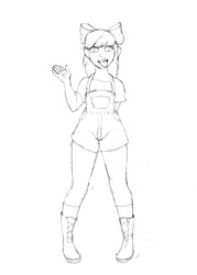 Size: 1000x1400 | Tagged: safe, artist:whogivesafuck, apple bloom, banned from derpibooru, concept art, female, human, humanized, imported from twibooru, lolicon, sketch, tongue out, underage, young