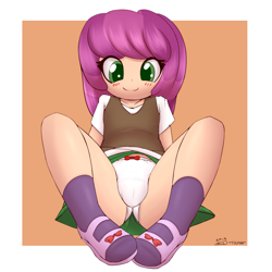 Size: 1800x1800 | Tagged: suggestive, artist:an-m, artist:tolpain, banned from derpibooru, cheerilee, clothes, collaboration, female, human, humanized, imported from twibooru, lolicon, looking at you, panties, panty shot, skirt, underage, underwear, upskirt, white underwear