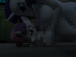 Size: 1620x1203 | Tagged: explicit, artist:klutyzdragon, rarity, sweetie belle, anthro, banned from derpibooru, breasts, censored, female, imported from twibooru, incest, lesbian, lolicon, raribelle, raricest, shipping, underage, unicorn