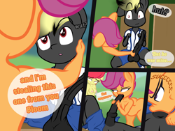 Size: 2048x1536 | Tagged: explicit, artist:lefthighkick, apple bloom, scootaloo, series:littlesocks, anthro, banned from derpibooru, blowjob, child, deepthroat, exhibitionism, female, imported from twibooru, lolicon, nudity, oral, penis, plantigrade anthro, public nudity, slut, underage