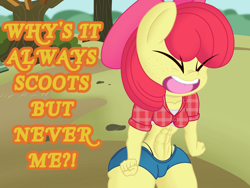 Size: 2048x1536 | Tagged: safe, artist:lefthighkick, apple bloom, series:littlesocks, anthro, banned from derpibooru, child, earth pony, female, imported from twibooru, lolicon, plantigrade anthro, solo, underage