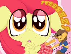 Size: 2048x1536 | Tagged: suggestive, artist:lefthighkick, apple bloom, series:littlesocks, anthro, banned from derpibooru, child, crotch bulge, cute, earth pony, female, freckles, imported from twibooru, lolicon, plantigrade anthro, solo, underage