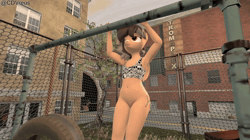 Size: 1280x720 | Tagged: explicit, artist:cdv, oc, oc:rabble rouser, 3d, animated, anthro, backyard, banned from derpibooru, child, exhibitionism, female, fetish, imported from twibooru, lolicon, nudity, outdoors, partial nudity, pissing, plantigrade anthro, public urination, solo, tomboy, underage, urine, vehicle, vulva, watersports