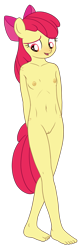 Size: 1000x3000 | Tagged: explicit, artist:tolpain, apple bloom, anthro, banned from derpibooru, blushing, earth pony, female, imported from twibooru, lolicon, nudity, plantigrade anthro, simple background, solo, transparent background, underage