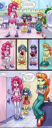 Size: 1500x3637 | Tagged: suggestive, artist:smudge proof, pinkie pie, banned from derpibooru, bathroom, bathroom stall, book, bored, bow, breasts, cellphone, chaperone, child, clothes, comic, crossed arms, cup, cutie mark, cutie mark on clothes, delicious flat chest, door, drinking straw, equestria girls, female, freckles, geode of sugar bombs, glasses, gloves, hair bow, hairclip, happy, helmet, humming, imported from twibooru, indoors, kimberlite, knocking, lolicon, magical geodes, mall, megan williams, mining helmet, music notes, panties, panties pulled down, phone, pissing, reading, shoes, sidebutt, sitting, sketch, smartphone, smiling, speech bubble, technicolor waves, tiled floor, toilet, toilet paper, toilet paper roll, underage, underwear, urine, water fountain, white panties