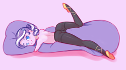 Size: 1515x844 | Tagged: explicit, artist:drantyno, diamond tiara, ass, ballet slippers, banned from derpibooru, butt, child, clothes, equestria girls, female, hug, imported from twibooru, lolicon, looking at you, nudity, pantyhose, pillow, see-through, simple background, smiling, smiling at you, solo, solo female, underage, vulva