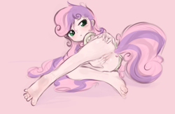 Size: 1845x1208 | Tagged: explicit, artist:pestil, sweetie belle, anus, banned from derpibooru, barefoot, child, clothes, feet, female, fingering, human, humanized, imported from twibooru, lolicon, masturbation, nudity, solo, solo female, tailed humanization, toes, underage, vulva