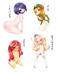 Size: 850x1100 | Tagged: explicit, artist:born-to-die, banned from derpibooru, female, human, humanized, imported from twibooru, lolicon, simple background, sunset shimmer, tag-a-long, touka kirishima, underage, white background