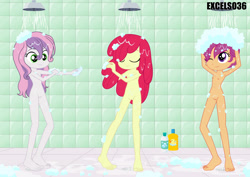 Size: 3508x2480 | Tagged: explicit, artist:excelso36, apple bloom, scootaloo, sweetie belle, banned from derpibooru, barefoot, bath, bathing, bathing together, belly button, breasts, casual nudity, clothes, cutie mark crusaders, delicious flat chest, equestria girls, feet, female, flatie belle, flattle bloom, imported from twibooru, lolicon, nipples, nudity, scootaflat, shampoo, shower, soap bubble, underage, vulva, wet hair