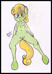 Size: 468x670 | Tagged: explicit, artist:rdk, anthro, banned from derpibooru, breasts, delicious flat chest, digitigrade anthro, female, filly, imported from twibooru, lolicon, pony, solo, sun glimmer, underage