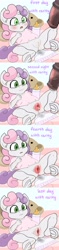 Size: 2129x9096 | Tagged: explicit, grimdark, artist:stardust-pony, sweetie belle, anthro, anus, baby, baby bottle, babycon, banned from derpibooru, butterfly vibrator, creampie, crying, cum, diaper, female, gaping, gaping anus, gaping vagina, grooming, implied rape, implied rarity, implied sex, imported from twibooru, leaking cum, lolicon, nudity, on back, rape, sex, spread legs, spreading, toddlercon, underage, unguligrade anthro, unicorn, vaginal secretions, vulva