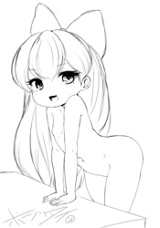 Size: 838x1200 | Tagged: explicit, artist:born-to-die, apple bloom, banned from derpibooru, female, human, humanized, imported from twibooru, lolicon, nudity, sketch, solo, underage