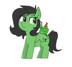 Size: 600x560 | Tagged: safe, artist:otl crafts, oc, oc:filly anon, bird, chicken, female, filly, foal, green chicken, imported from derpibooru, looking at someone, oc only, pegasus, pony, simple background, transparent background, whatsapp