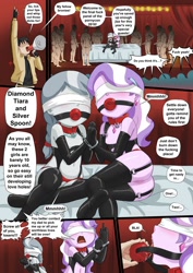 Size: 1388x1964 | Tagged: explicit, artist:born-to-die, artist:the-dark-mangaka, diamond tiara, silver spoon, comic:pornycon 2018, age difference, ballgag, banned from derpibooru, blindfold, comic, cuffs, dialogue, diamondsub tiara, equestria girls, female, gag, garters, handcuffed, human, imminent gangbang, imminent rape, imminent sex, imported from twibooru, lolicon, male, megaphone, pet collar, rape, sex, silversub, speech bubble, underage