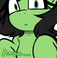 Size: 1838x1880 | Tagged: safe, artist:madragon, oc, oc:anon, oc:filly anon, belly, belly button, chest fluff, earth pony, female, filly, foal, human, imported from derpibooru, interspecies selfcest, looking at you, oc only, pony, simple background, text, white background