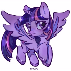Size: 4800x4800 | Tagged: safe, artist:rykhyx, twilight sparkle, alicorn, chibi, commission, cute, cute eyes, female, filly, foal, g4, horn, imported from derpibooru, pony, render, simple background, small horn, small wings, twilight sparkle chibi, vgen, white background, wings