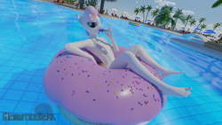 Size: 3840x2160 | Tagged: questionable, artist:hamsterball, sweetie belle, 3d, anthro, banned from derpibooru, blender, clothes, eating, female, food, imported from twibooru, lolicon, nipple slip, nipples, nudity, plantigrade anthro, popsicle, reclining, suggestive eating, swimming pool, swimsuit, underage, unicorn, wardrobe malfunction