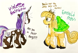 Size: 1440x981 | Tagged: safe, artist:twilight_mlp_sparkle_fan, crossover, dialogue, female, filly, filly (dracco), filly funtasia, foal, g5, imported from derpibooru, pony, solo, traditional art, violette rainbow
