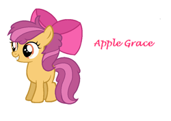 Size: 820x581 | Tagged: safe, artist:aurorastarsparkle, oc, oc:apple grace, earth pony, female, filly, foal, imported from derpibooru, offspring, parent:apple bloom, parent:tender taps, parents:tenderbloom, pony, simple background, solo, white background