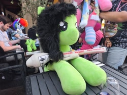 Size: 2000x1500 | Tagged: safe, rainbow dash, oc, oc:filly anon, 2026, artist needed, female, filly, foal, g4, galacon, human, imported from derpibooru, irl, irl human, panzerfaust, photo, plushie