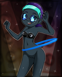 Size: 896x1114 | Tagged: explicit, artist:ohohokapi, oc, oc:nyx, accessories, alicorn, alicorn oc, banned from derpibooru, belly button, black underwear, bra, clitoris, clothes, edit, editor needed, equestria girls, equestria girls-ified, eyebrows, eyelashes, female, frilly underwear, glasses, happy, headband, horn, human, human oc, imported from twibooru, lolicon, loop-de-hoop, nude edit, nudity, oc only, open mouth, solo, teeth, toy, underage, underwear, underwear edit, vulva, wings