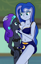 Size: 896x1404 | Tagged: suggestive, artist:ohohokapi, princess luna, oc, oc:nyx, a-cup angst, abdl, adult, adult foal, alicorn, alicorn oc, alternate universe, arms, bad touch, bandeau, banned from derpibooru, belly, belly button, black underwear, blue underwear, bra, breasts, busty princess luna, canon x oc, canterlot high, classroom, cleavage, clothes, cutie mark, cutie mark underwear, delicious flat chest, diaper, diaper edit, diaper fetish, edit, edited edit, editor needed, equestria girls, equestria girls-ified, female, fetish, frills, frilly underwear, hair, half naked, headband, horn, human, human oc, humanized, i am an adult, i need an adult, imported from twibooru, incest, indoors, legs, lesbian, lolicon, lunanyx, midriff, molestation, moon, mooncest, nightmare moon, personal space invasion, princess, royalty, self paradox, self ponidox, selfcest, semi-nude, shipping, stroking hair, student, teacher, teacher and student, technically selfcest, teenager, this will end in snu snu, underage, underwear, underwear edit, vice principal luna, wall of tags, wings, woman