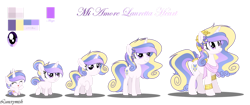Size: 1280x537 | Tagged: safe, artist:lunerymish, oc, oc:princess lauretta heart, baby, baby pony, female, filly, foal, horn, imported from derpibooru, mare, offspring, parent:princess cadance, parent:shining armor, parents:shiningcadance, pony, teenager, unicorn