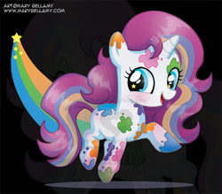 Size: 685x600 | Tagged: safe, artist:mary bellamy, blank flank, female, filly, foal, g4, gilly, gillyam, horn, imported from derpibooru, pony, rainbow power, rainbow power-ified, renegade game studios, stars, unicorn, watermark