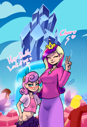 Size: 1063x1542 | Tagged: explicit, artist:soulcentinel, princess flurry heart, banned from derpibooru, blushing, bottomless, clothes, crown, dialogue, exhibitionism, female, female focus, flashing, human, humanized, implied incest, implied shining armor, imported from twibooru, jewelry, lip bite, lolicon, looking at you, necklace, no panties, nudity, offscreen character, princess cadance, public nudity, regalia, shirt, skirt, solo focus, sweater, underage, vaginal secretions, vulva